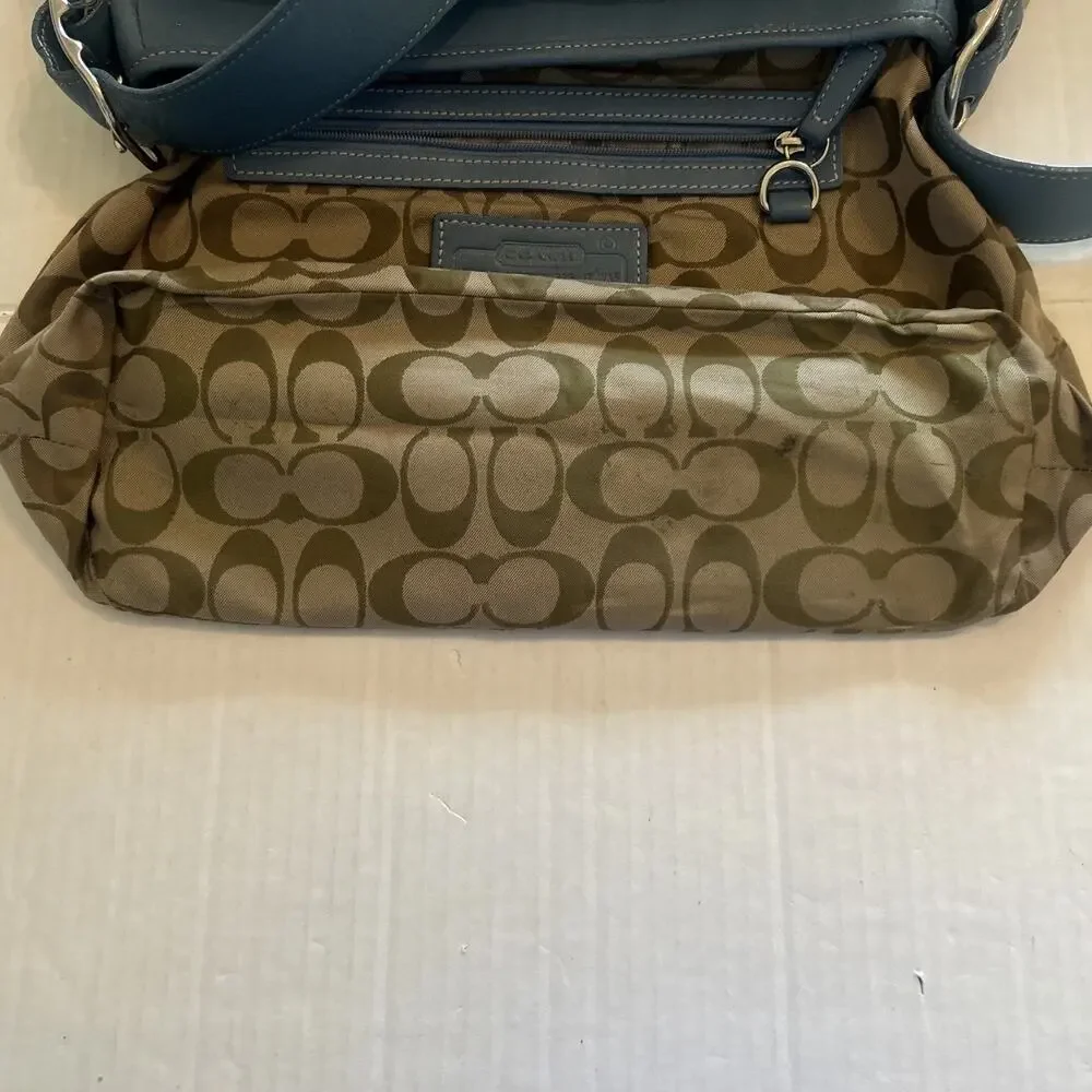 Vtg Coach Legacy Bag #9332 Light Blue Saddlebag Crossbody Shoulder Purse Y2K